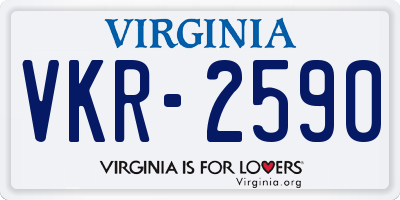 VA license plate VKR2590