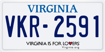 VA license plate VKR2591