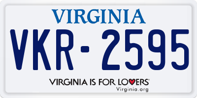 VA license plate VKR2595
