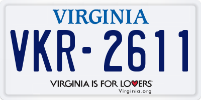 VA license plate VKR2611