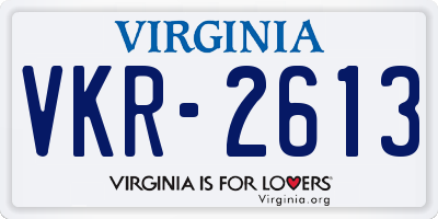 VA license plate VKR2613