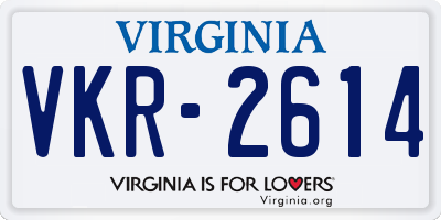 VA license plate VKR2614