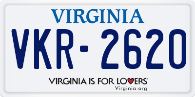 VA license plate VKR2620