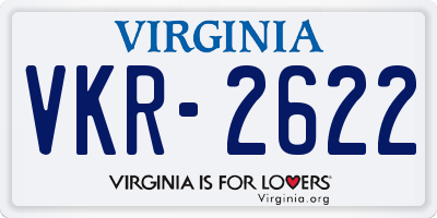 VA license plate VKR2622