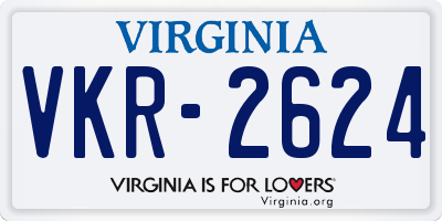 VA license plate VKR2624