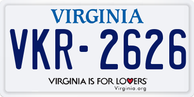 VA license plate VKR2626