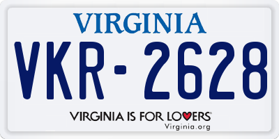 VA license plate VKR2628
