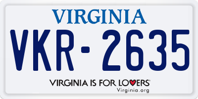 VA license plate VKR2635