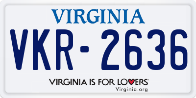 VA license plate VKR2636