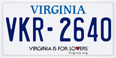 VA license plate VKR2640