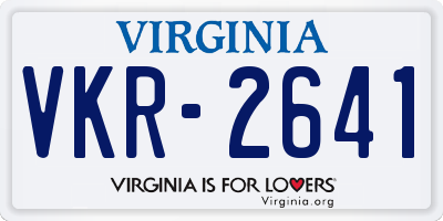 VA license plate VKR2641