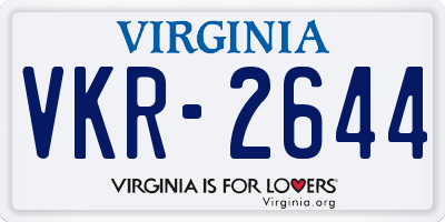VA license plate VKR2644