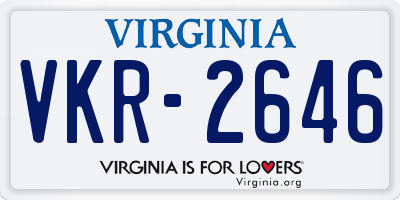 VA license plate VKR2646