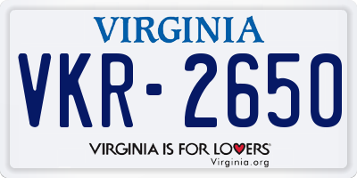 VA license plate VKR2650