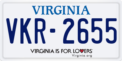 VA license plate VKR2655