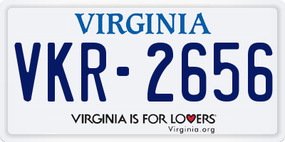 VA license plate VKR2656