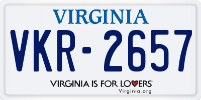 VA license plate VKR2657