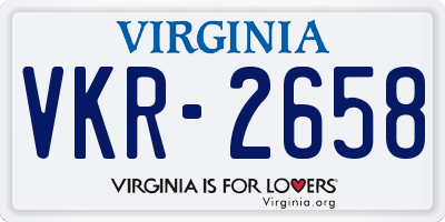 VA license plate VKR2658