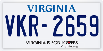 VA license plate VKR2659