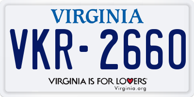 VA license plate VKR2660