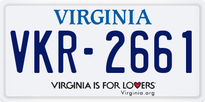 VA license plate VKR2661