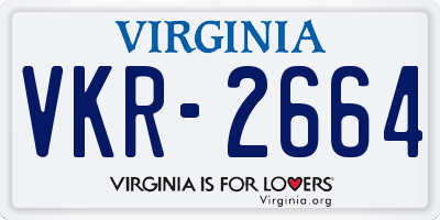 VA license plate VKR2664