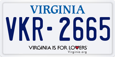 VA license plate VKR2665