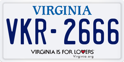 VA license plate VKR2666