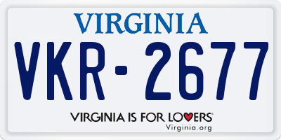 VA license plate VKR2677