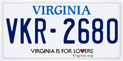 VA license plate VKR2680