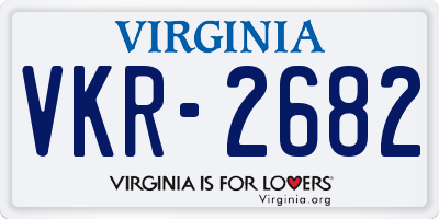 VA license plate VKR2682