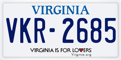 VA license plate VKR2685