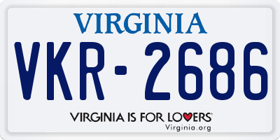 VA license plate VKR2686