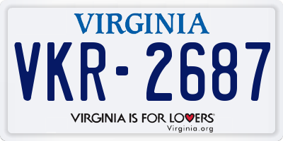 VA license plate VKR2687