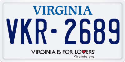 VA license plate VKR2689