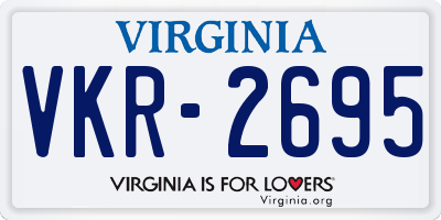 VA license plate VKR2695