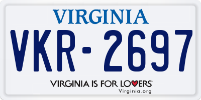 VA license plate VKR2697
