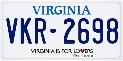 VA license plate VKR2698