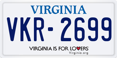 VA license plate VKR2699