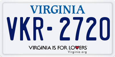 VA license plate VKR2720