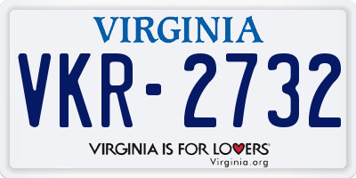 VA license plate VKR2732