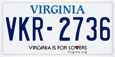 VA license plate VKR2736