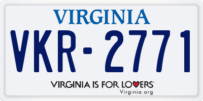 VA license plate VKR2771