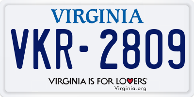 VA license plate VKR2809
