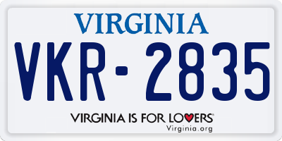 VA license plate VKR2835