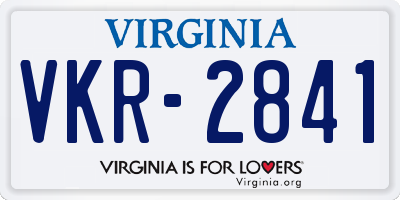 VA license plate VKR2841