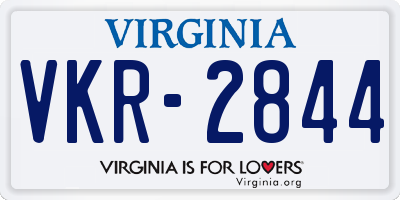 VA license plate VKR2844