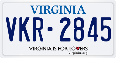 VA license plate VKR2845