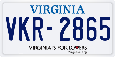 VA license plate VKR2865