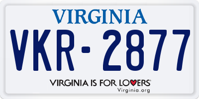 VA license plate VKR2877